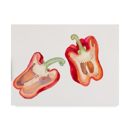 Trademark Fine Art Joanne Porter 'Halves Of Red Pepper' Canvas Art, 14x19 ALI30358-C1419GG